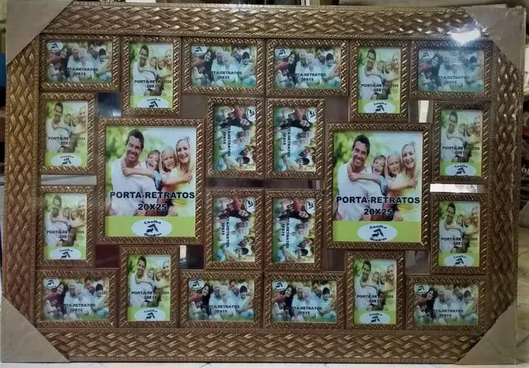 Porta Retrato Multi 1x22 Dourado ou Brranco Bialumi — Dourado ou Branco