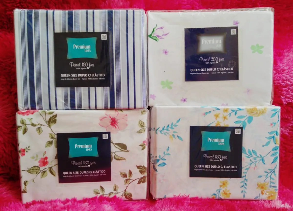 Jogo Cama Casal Percal 180F 4Pcs Premium Linea Estamparia — Jg Queen  Estampas Diversas