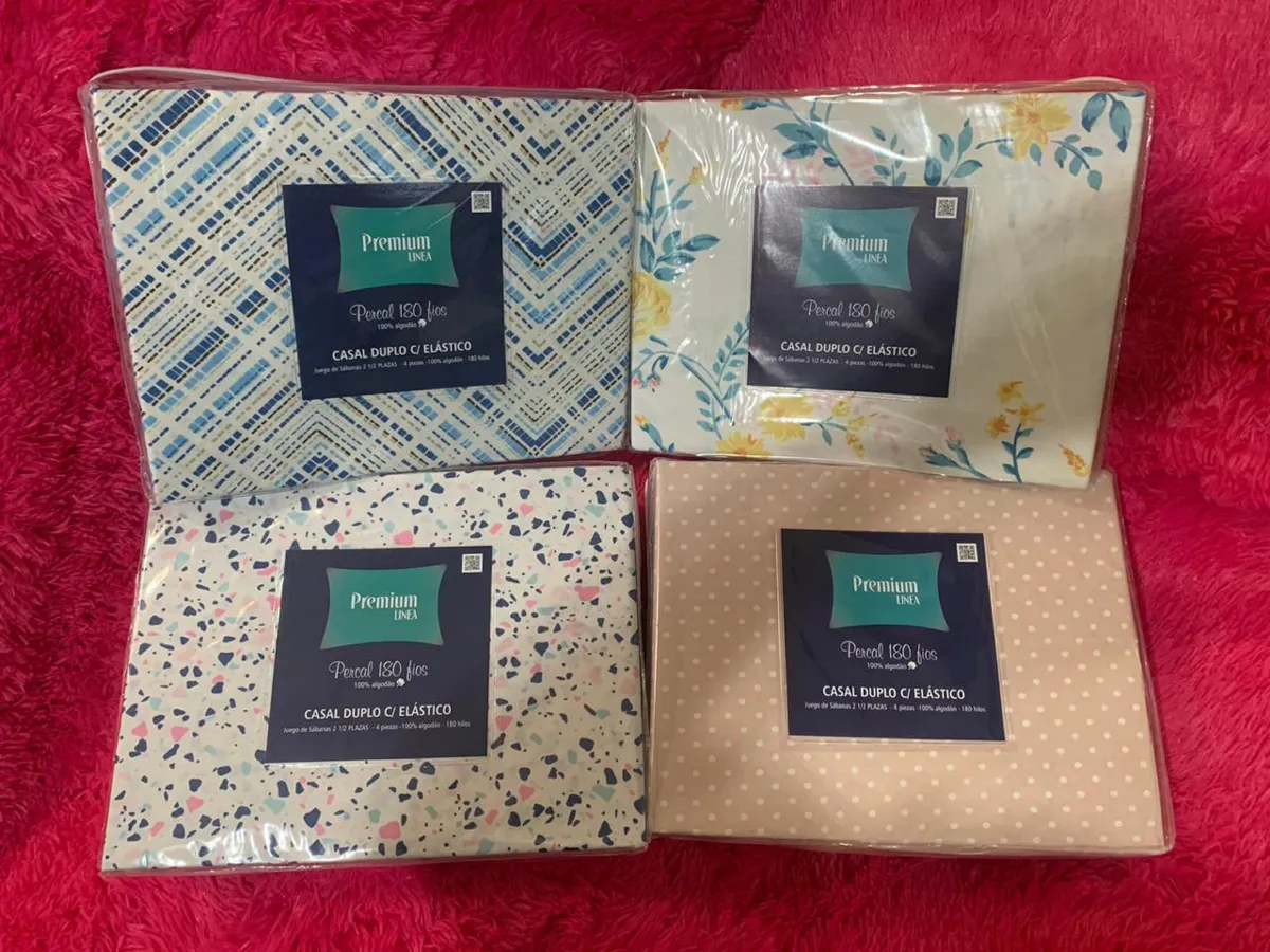 Jogo Cama Casal Percal 180F 4Pcs Premium Linea Estamparia — Jg Casal Estampas Diversas