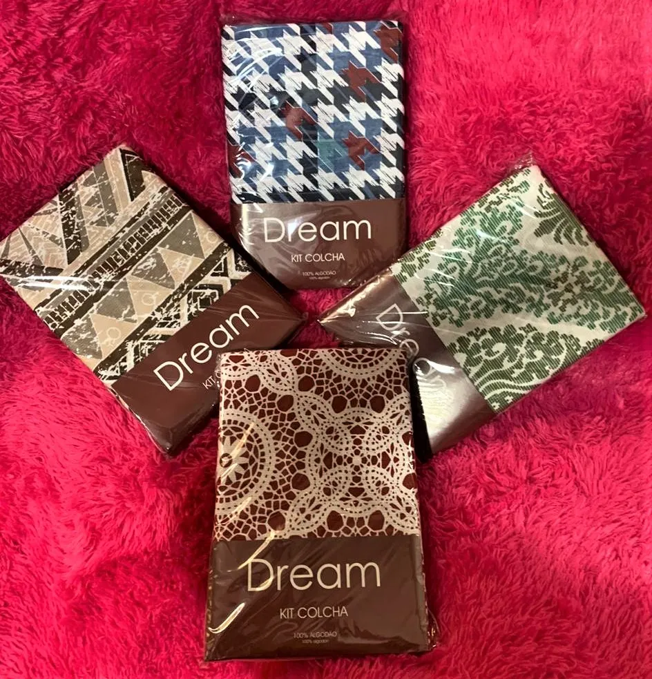 Kit Colcha Dream Casal 3Pcs Estamparia — Estampas Diversas