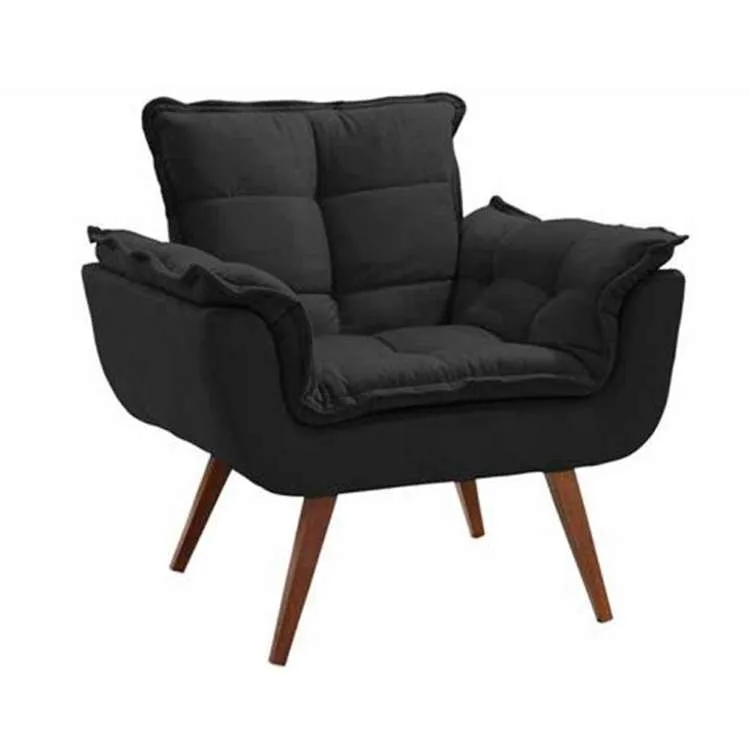 Poltrona Jamile Shalom — Veludo Suede- Preto