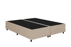 Base Casal Bipartida 2x69x188x40 Corino Bege SR Movelaria