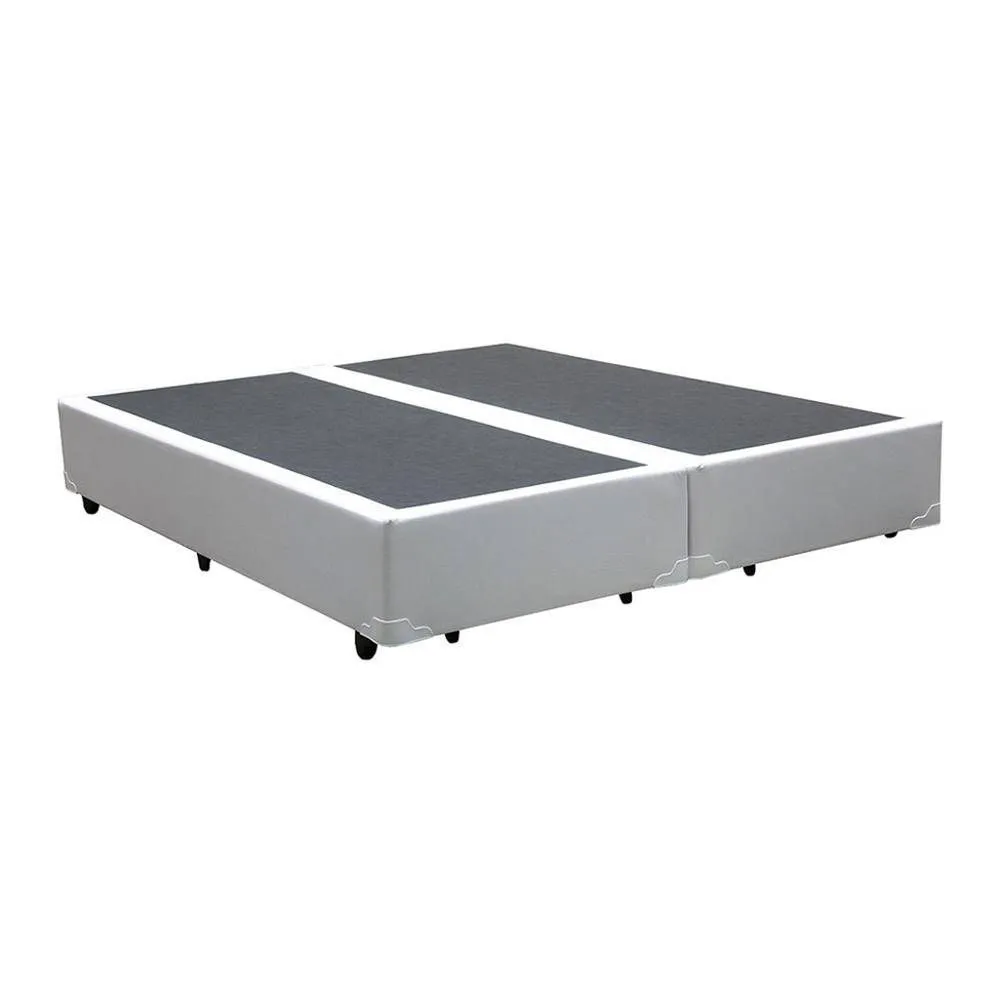 Base King Bipartida 2x96x203x38 Linhao Preto SR Movelaria — Base Queen Bipartida - Corino Branco