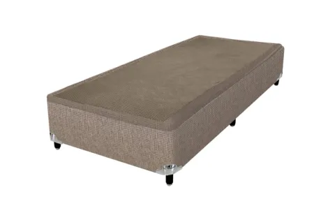 Base Solteirao 110x188x38 Corino Bege SR Movelaria