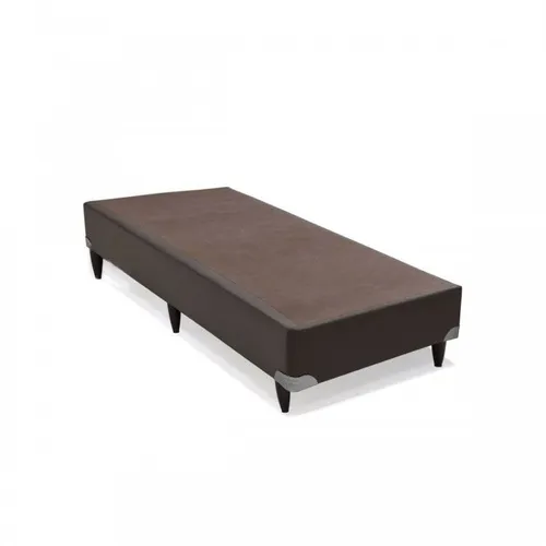 Base Solteirao 110x188x38 Corino Bege SR Movelaria — Base Solteirão - Suede Marrom