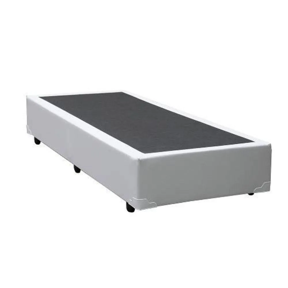 Base Solteiro 88x188x38 Corino Bege SR Movelaria — Base Solteiro - Corino Branco