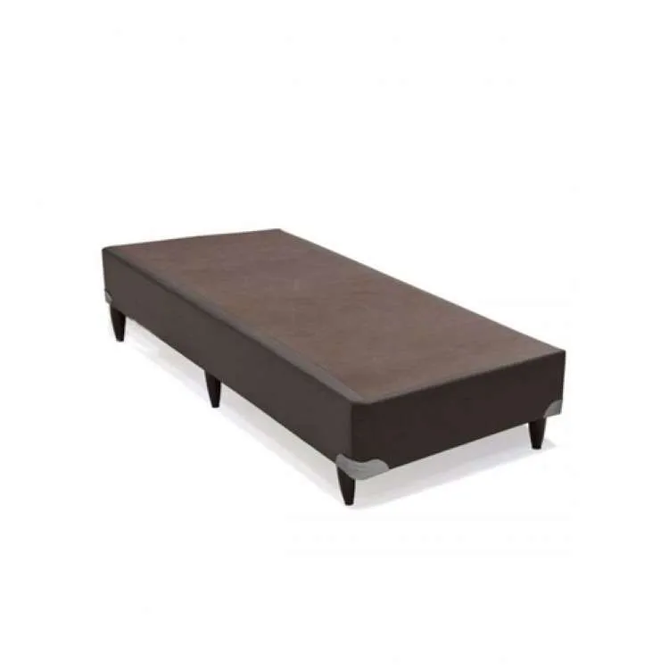 Base Solteiro 88x188x38 Corino Bege SR Movelaria — Base Solteiro - Suede Marrom