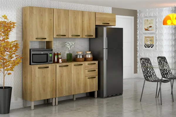 Torre Quente Cozinha New Valencia 2P1N Branco.Cinamomo Salleto — Cozinha Valencia Carvalho