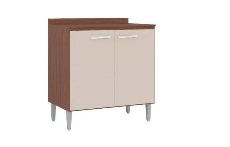 Aereo Bruna 3Pts c 2Vidros 120cm Capuccino Amendoa Poquema — Balcao 2Pts 62  Capuccino/Off White