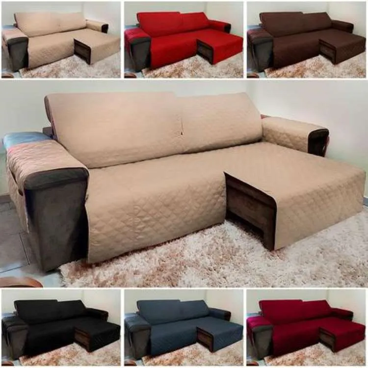 Capa Protetora Sofa Retratil Martelado 3Lgs Vera Lucia — Bege