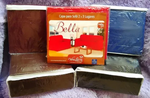 Jogo Capa Sofas 2x3Lgs Bella Azul Vera Lucia