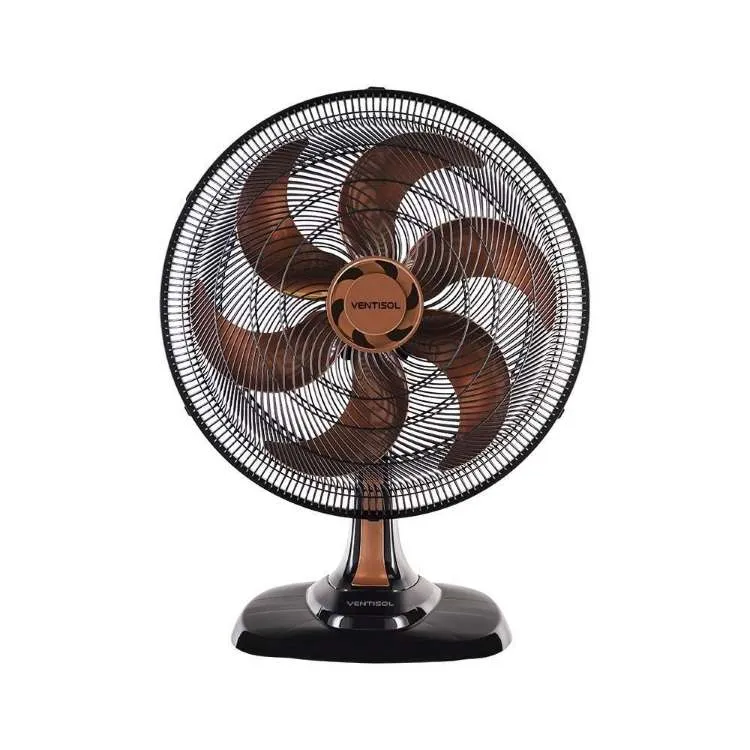 Ventilador Mesa Premium Turbo 6P 50cm 127v Preto.Bronze Ventisol — Ventilador Premium - Preto/Bronze