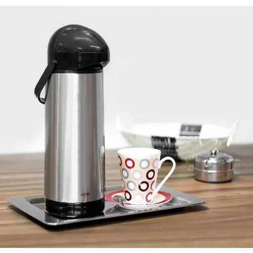 Garrafa Termica Pressao Inox Nobile 1L Metalurgica Mor — Garrafa Termica Pressao Inox