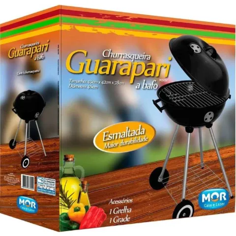 Churrasqueira Redonda a Bafo Guarapari Preto Metalurgica Mor