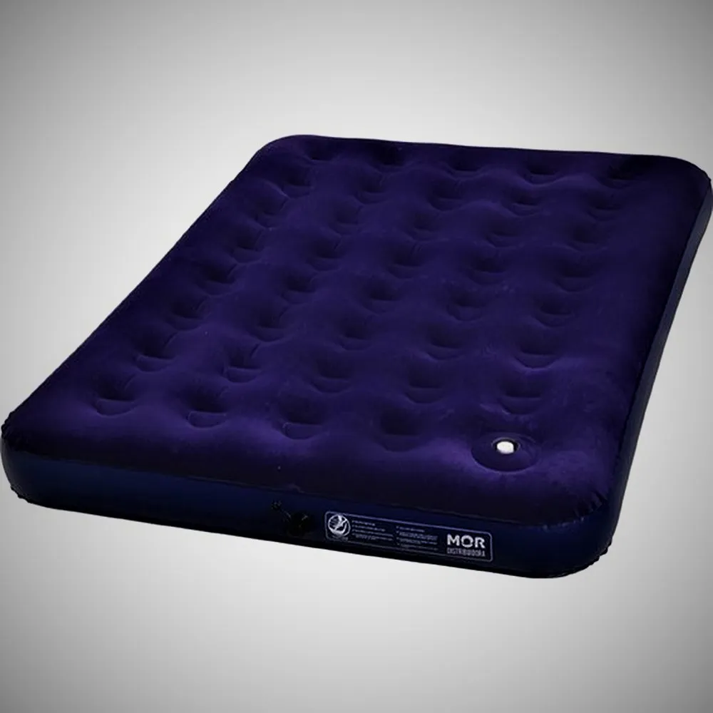 Colchao Casal Multiuso com Inflador Azul Metalurgica Mor — Colchão Casal Inflavel Azul
