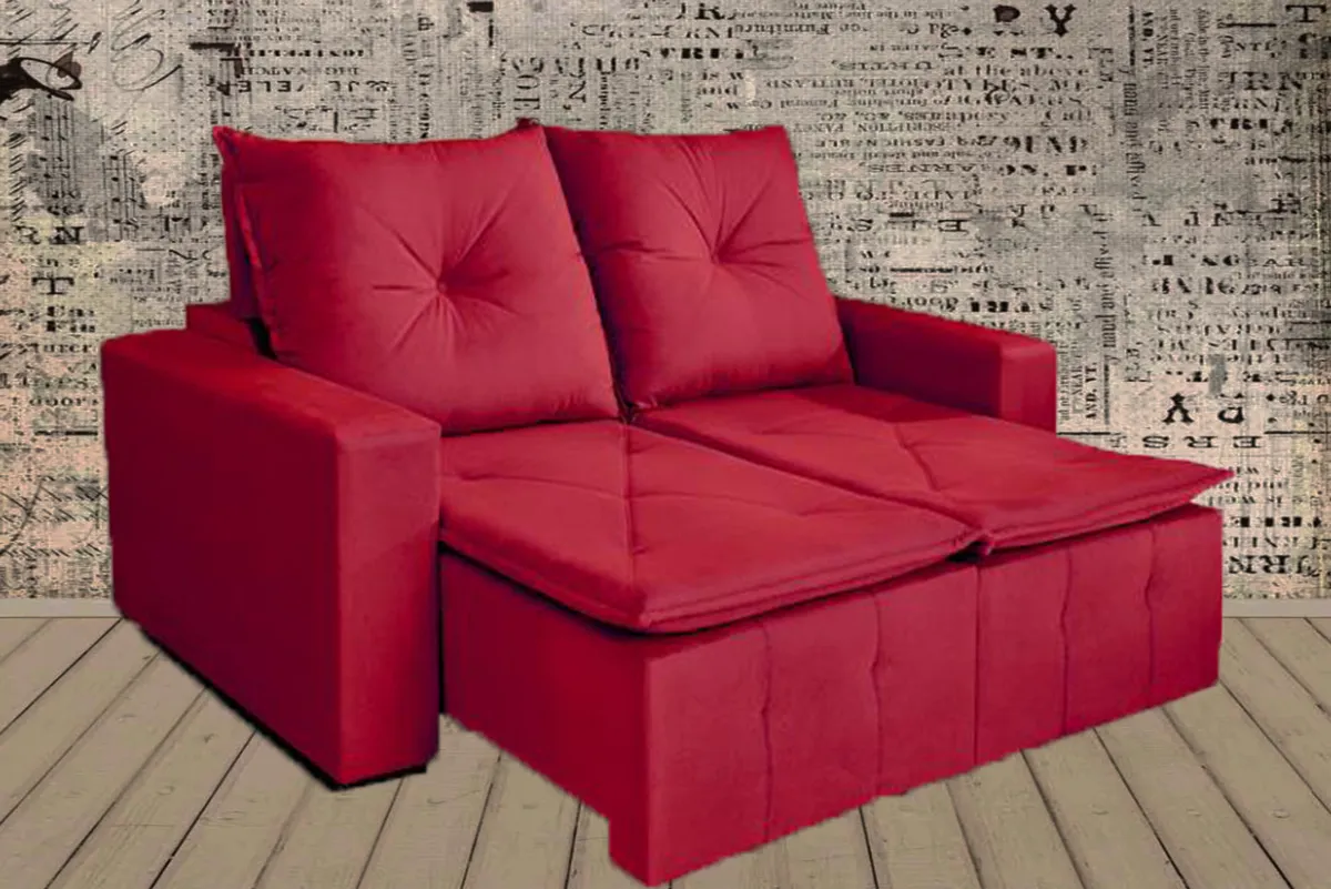 Sofa Retratil Recl Paris 2x80 Br20 Vicam — Suede Vinho 6012