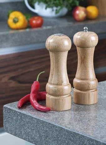 Conjunto Moedor Pimenta e Saleiro Bamboo Metalurgica Mor — Conj Moedor Pimenta Saleiro Bamboo