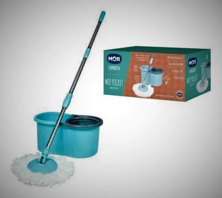 Esfregao Mop Limpeza Pratica 13 Litros Metalurgica Mor — Mop Pocket Limpeza Pratica 8Litros Azul