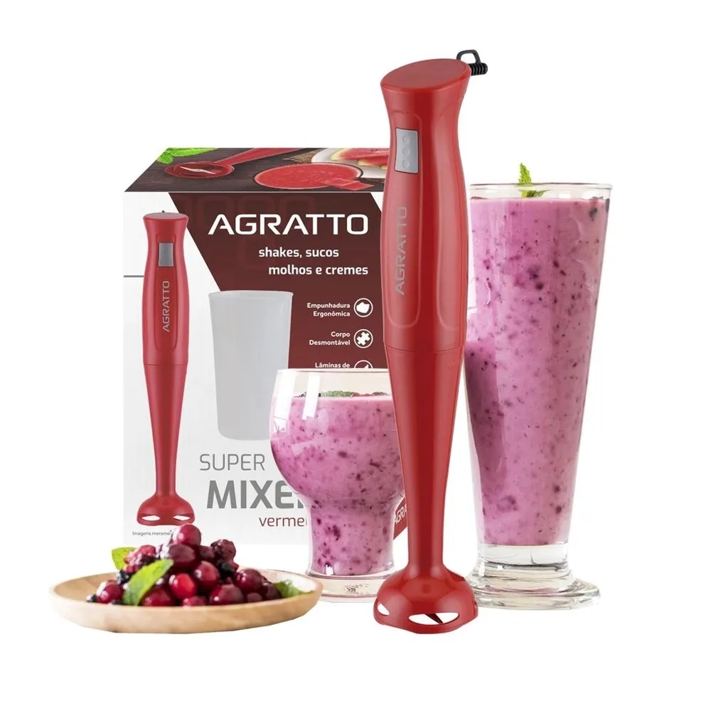 Super Mixer com Copo MXP01 127v 200W Preto Agratto — Super Mixer com Copo - Vermelho