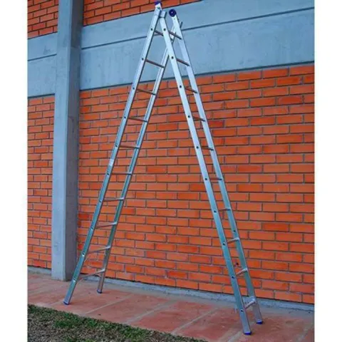 Escada Aluminio Extensivel 2x10 20 Degraus Metalurgica Mor