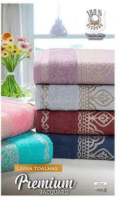 Toalha de Banho Premium Jacquard Cores Sortidas Edromania