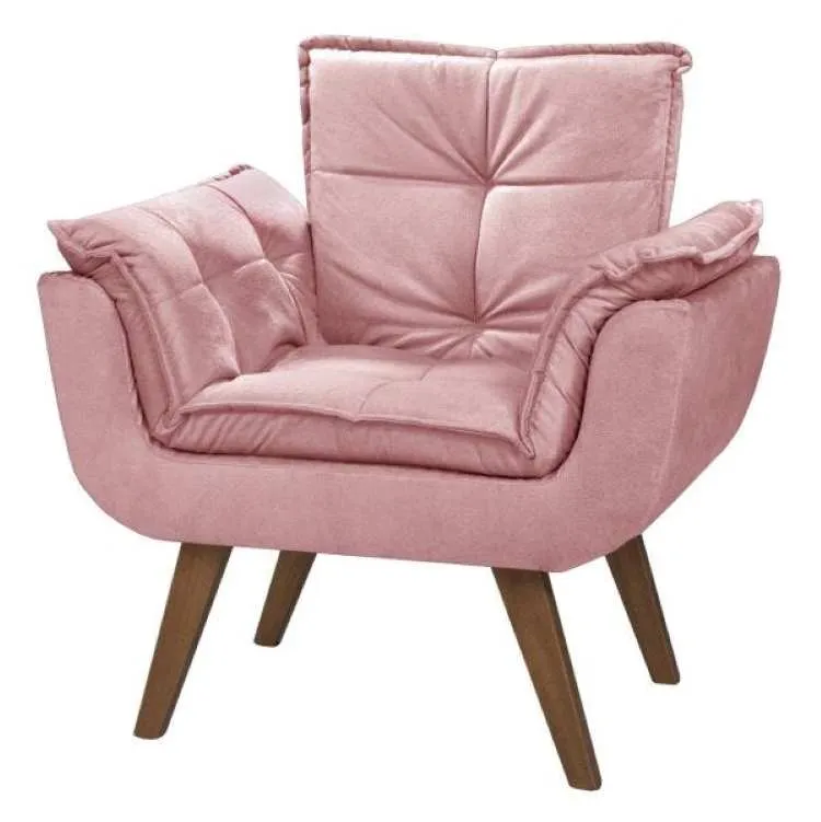 Poltrona Jamile Shalom — Veludo Suede Rose