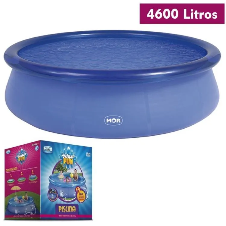 Piscina Inflavel Splash Fun Circular 4600L Metalurgica Mor — Piscina 4600L Azul