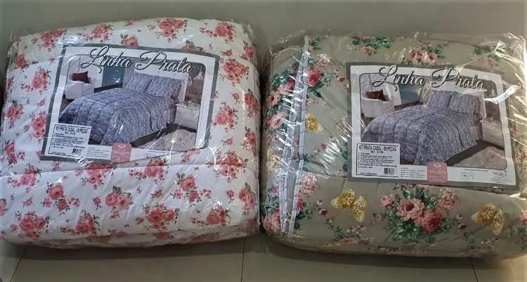 Kit Cama Casal Linha Prata 9Pcs Sortidos Vera Lucia — Kit Cama Casal Linha Prata Sortido