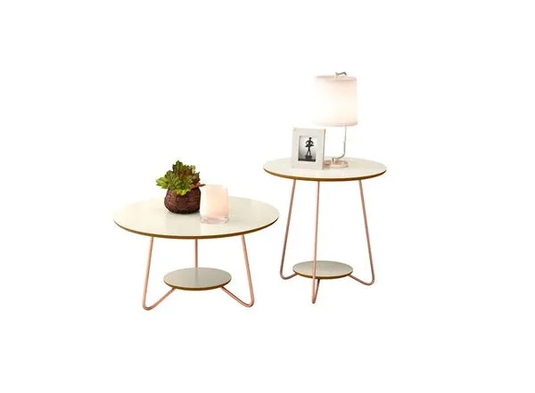 Jogo de Mesa Liz EJ Moveis — Off White/Freijo