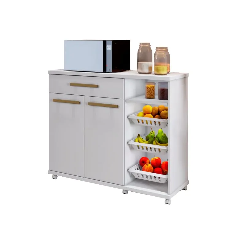 Fruteira Salinas 107 2P1G1N3Cestos Branco Arte Moveis — Branco/Branco