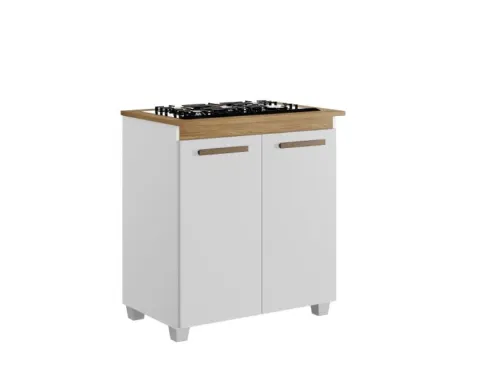 Balcao CookTop Fox 78 4 Bocas com Tampo com Recorte 53,5 x 35 Branco Arte Moveis