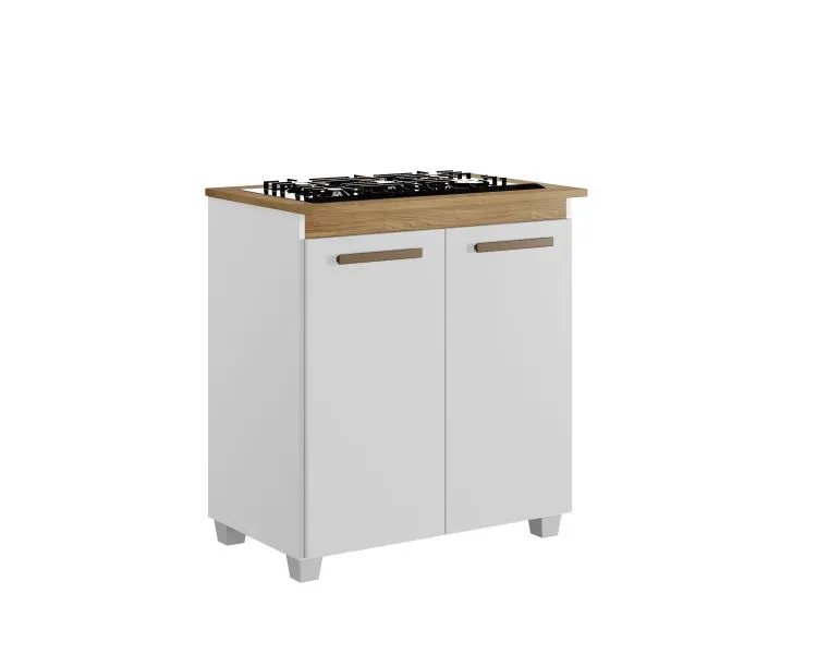 Balcao CookTop Fox 78 4 Bocas com Tampo com Recorte 53,5 x 35 Branco Arte Moveis — Balcão Fox 4 Bocas - Branco