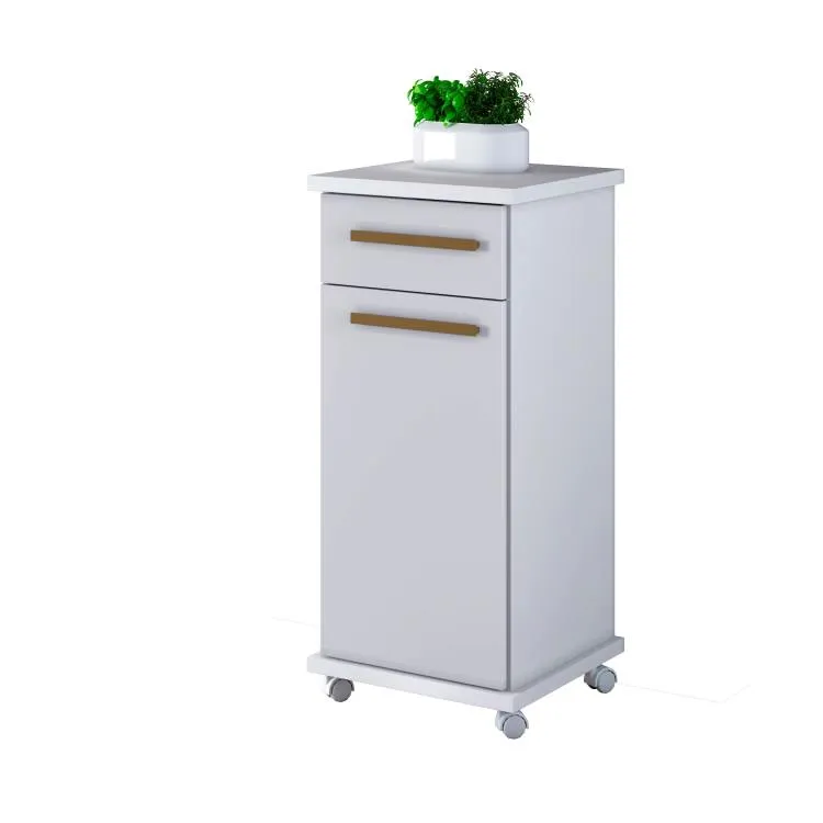 Balcao Palmas 39 1P1G Branco.Branco Arte Moveis — Branco/Branco