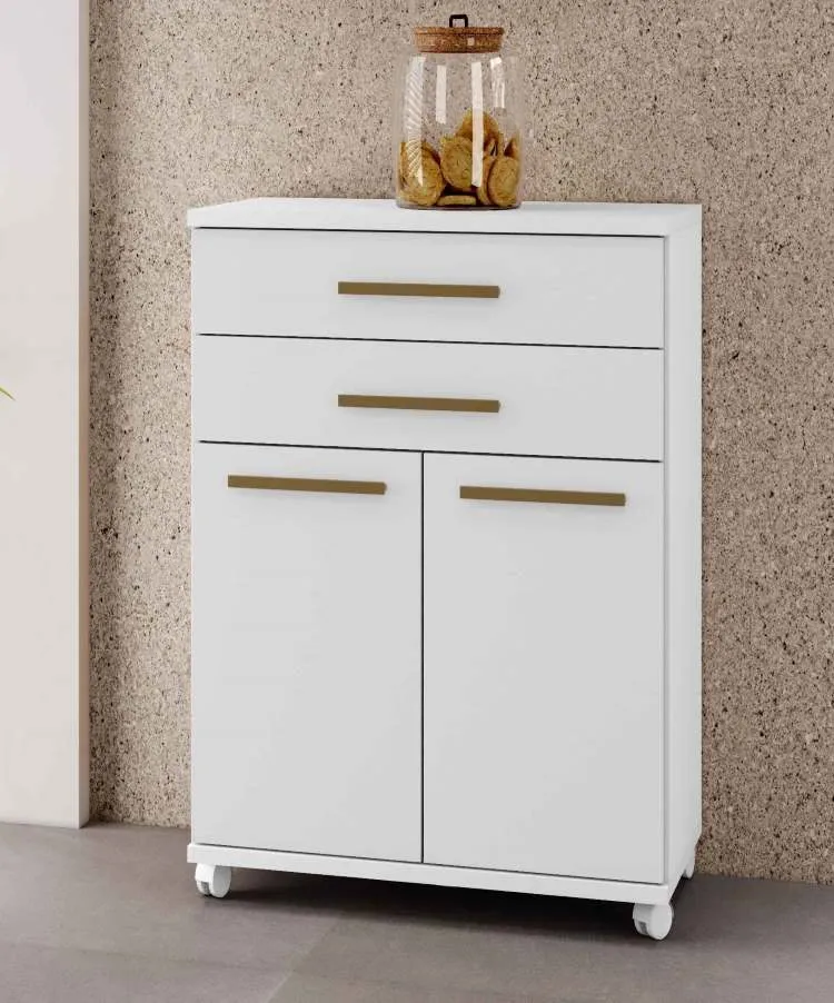 Balcao Monaco 73 2P2G Branco.Branco Arte Moveis — Branco/Branco