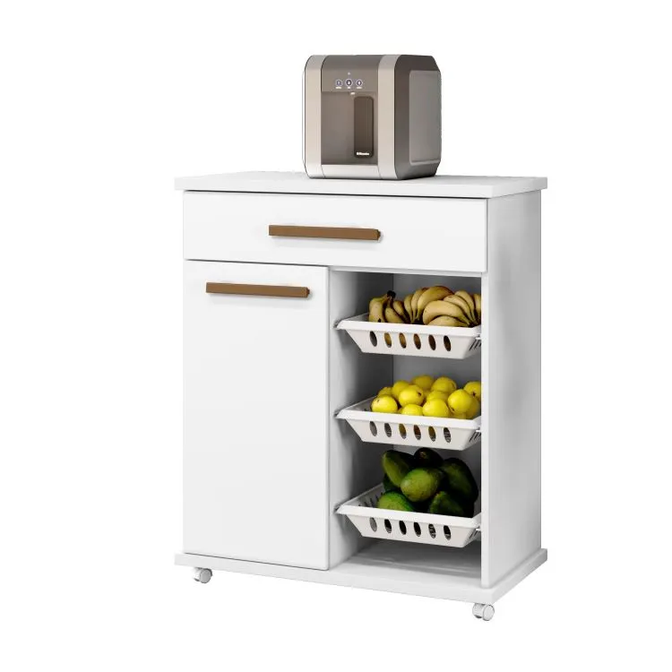 Fruteira Goiania 73 1P1G3Cestos Branco Arte Moveis — Branco/Branco