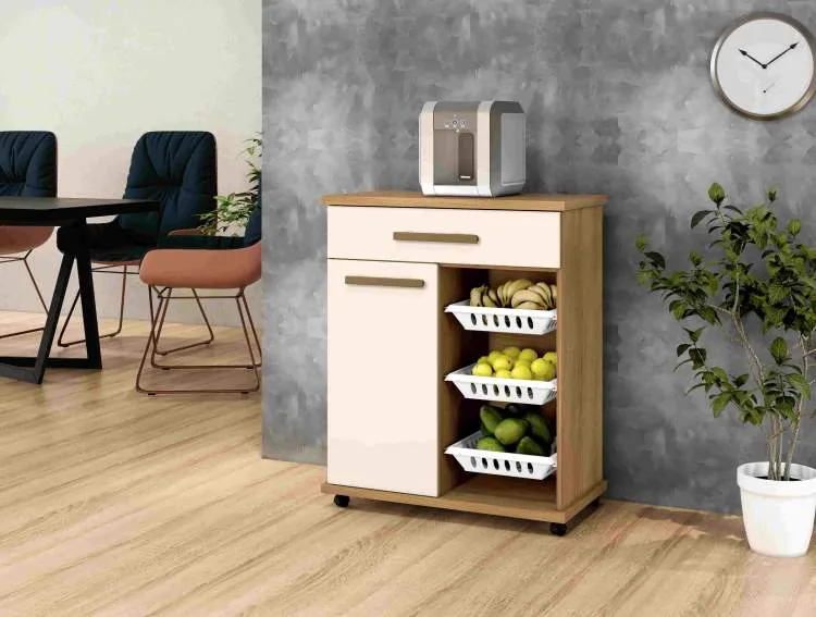 Fruteira Goiania 73 1P1G3Cestos Branco Arte Moveis — Cinamomo/Off White