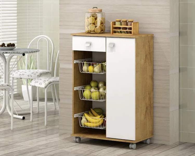 Fruteira Natasha 1P1G3C Branco Tmp Preto Quarta Divisao — Castanho/Branco