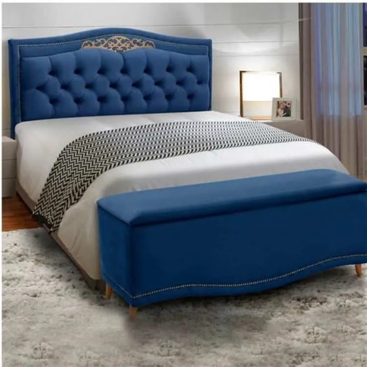 Cabeceira Solteiro Belize 90 Corino Preto 2501 SR Cabec — Cabec solteiro Veludo Azul 2302