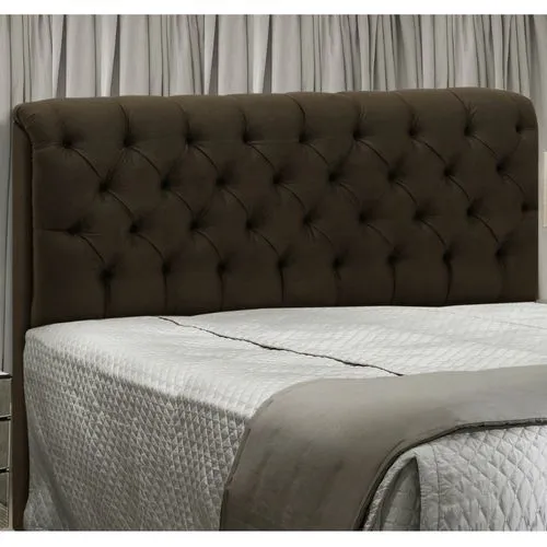 Cabeceira King Paris 195 Corino Preto 2501 SR Cabec — Cabec King Veludo Chocolate 1702