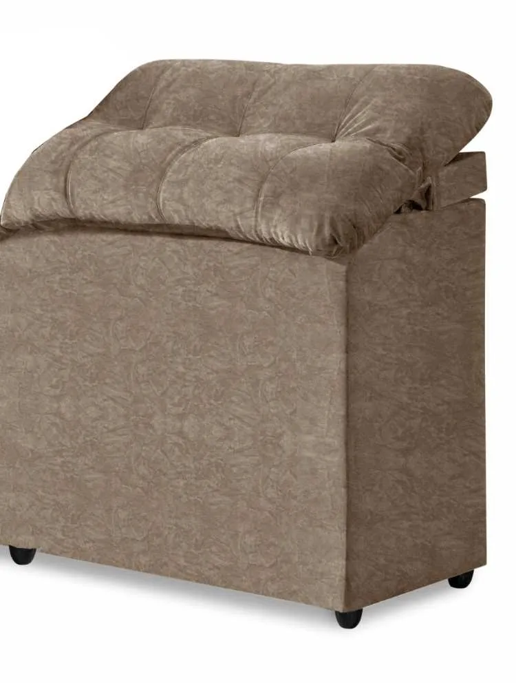 Cabec Solteiro Madri Encosto Reclinavel Corino Branco Bonan — Cabec Solteiro Suede Choco (Bege)