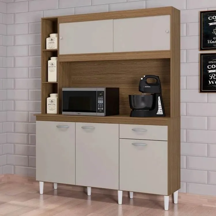 Kit Cozinha Duda 140 5P1G Poquema — Castanho/Off White