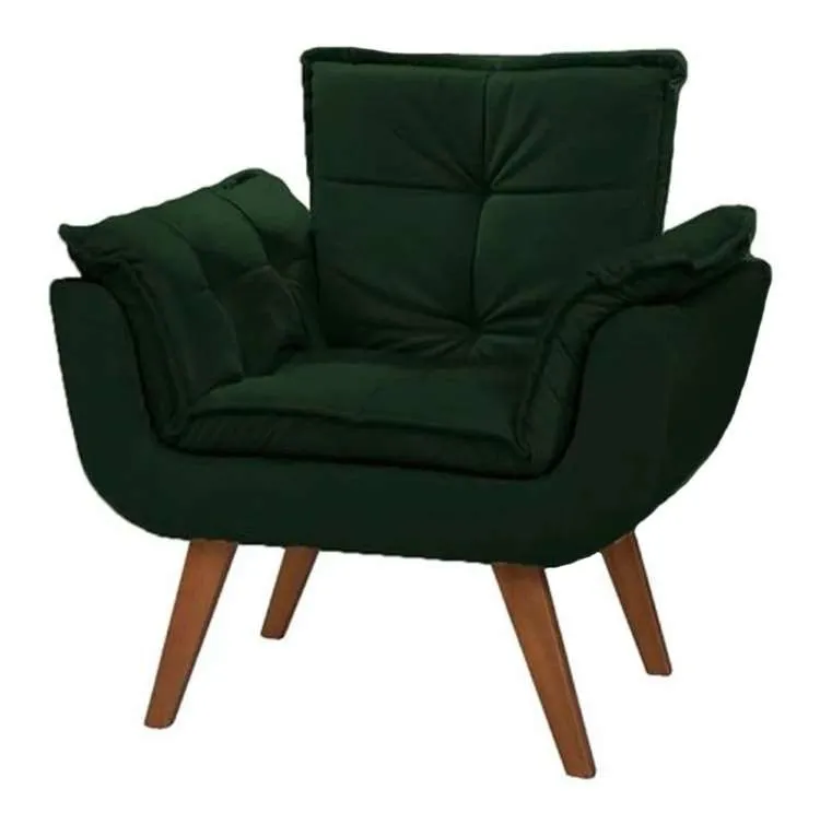Poltrona Jamile Shalom — Veludo Suede - Verde Escuro