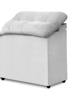 Cabec Solteiro Madri Encosto Reclinavel Corino Branco Bonan — Cabec Solteiro Corino Branco
