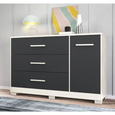 Comoda Napoles 3Gav 1Pta Artico Titanium Albatroz
