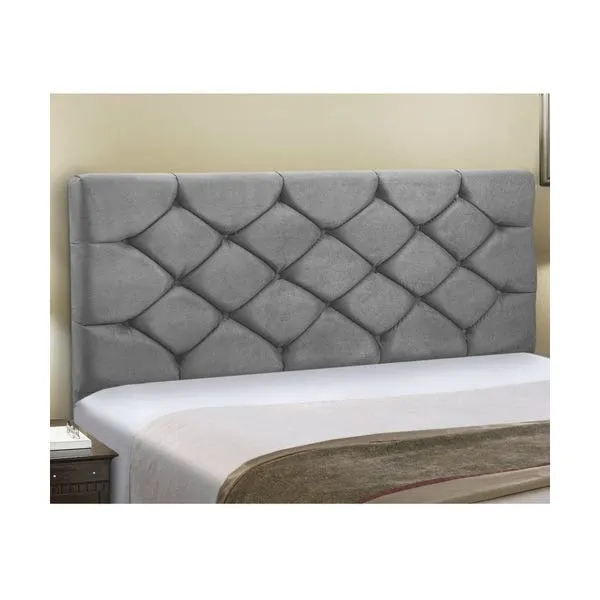 Cabeceira Queen Bony 160 SR Cabec — Veludo Suede Cinza