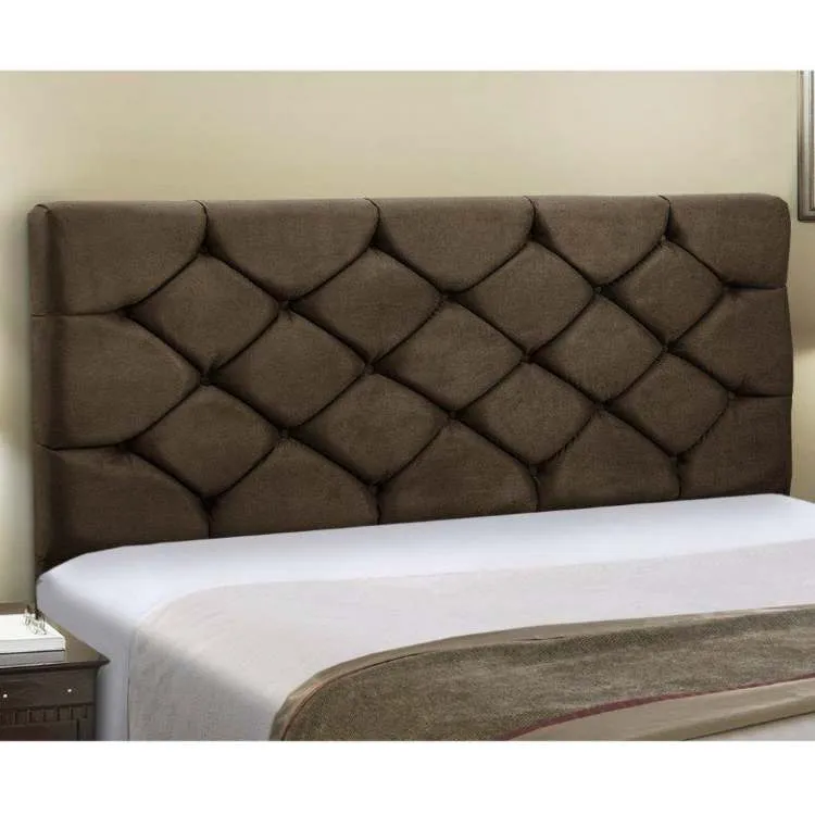 Cabeceira King Bony 195 Suede Marrom1320 SR Cabec — Cabeceira King Veludo Marrom